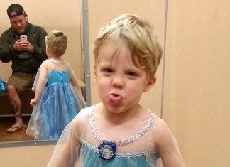 Boy in princess dress